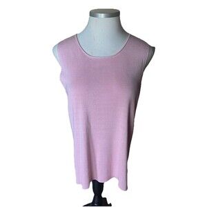 Eileen Fisher Woman Blush Jewel Neck Shell Top Silk Cotton 1X NWT